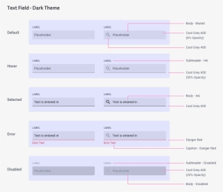 Text Field Guideline Dark Theme - Регистрация #8029262