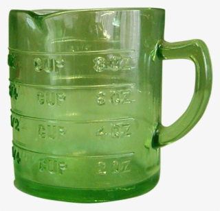 Depression-era Green Hazel Atlas Glass Kellogg Measuring - Beer Stein #8032413