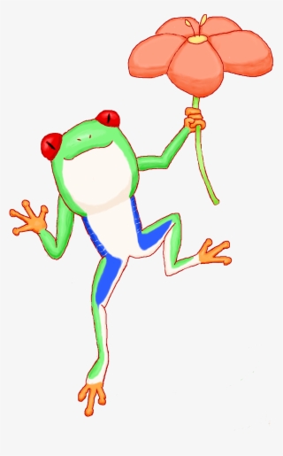 Red-eyed Tree Frog And Flower - Illustration #8033532