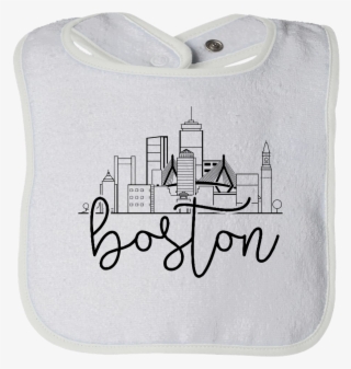 Boston City Skyline Baby Bib - Boston Cityscape Line Drawing #8034341
