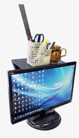 Screen Top Shelf At Computer - Led-backlit Lcd Display #8036031