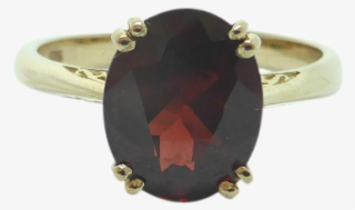 9ct Yellow Gold 3carat Garnet Filigree Ring - Engagement Ring #8037624