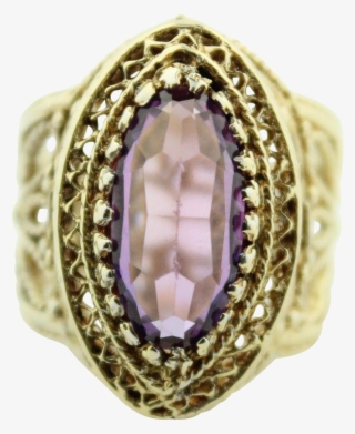 Handmade 14 Karat Yellow Gold Filigree Gorgeous Large - Engagement Ring #8037955