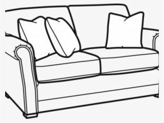 Drawn Couch Side View - Couch Clipart Black And White #8037984