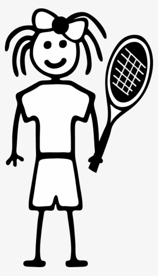686 X 1200 9 - Stick Figure Tennis Girl #8038062
