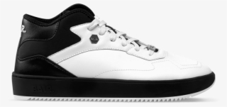 Leather Hexagon Sneakers White / Black - Sneakers #8038235