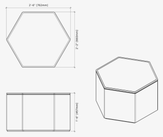 Based On The 15 Inches, The Other Two Side Dimensions - Hexagon Coffee Table Dimensions #8038608
