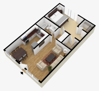 This Floor Plan Has 770 800 Square Feet Of Living Space - Small House Plans For 500 Sqft #8039455