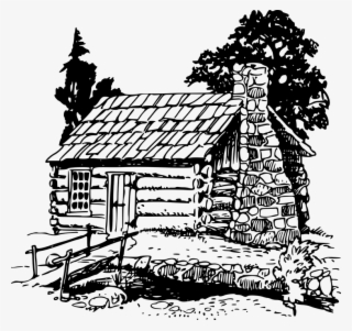 Clipart Free Png Log Cabin Transparent Images Building - Log Cabin Pencil Drawing #8040621