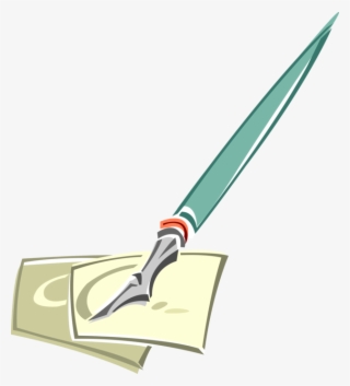 Vector Illustration Of Fountain Pen Writing Instrument - Cold Weapon #8041083