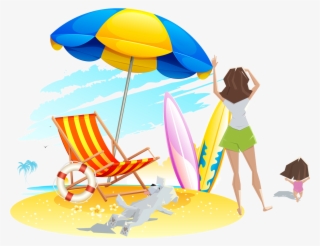 Deckchair Clip Art Sand Transprent Png Free Ⓒ - Dibujo Sombrilla Playa #8041591