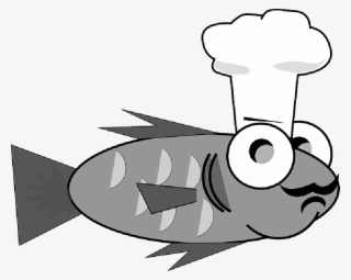 Chef, Cook, Cooking, Fish, Goldfish, Funny - Cartoon Fish Wearing A Chef Hat #8044668