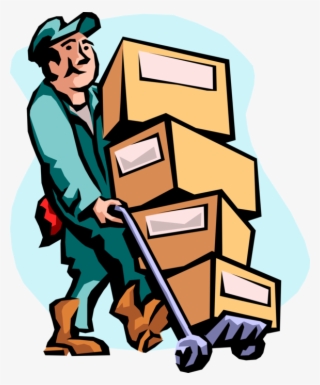 Vector Illustration Of Professional Mover Moving Boxes - Clip Art Moving #8045132