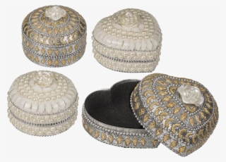 Joyero En Forma De Corazón Y Redondo Con Rosa Blanca - Coin Purse #8046146 Joyero En Forma De Corazón Y Redondo Con Rosa Blanca - Coin Purse #8046146