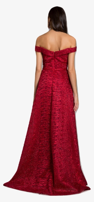 Red Lace Off Shoulder Stylish Gown - Gown #8056248