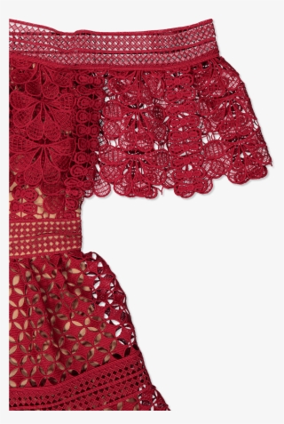 Off Shoulder Lace Mini Dress Red - Self Portrait Red Off Shoulder Mini Dress #8056648