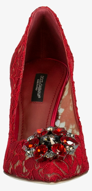 Dolce & Gabbana Decolletè Bellucci Red Lace With Application - Ballet Flat #8056844
