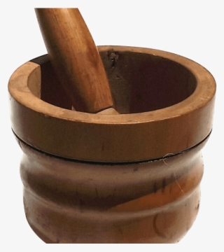 Vintage Large Italian Wooden Mortar And Pestle From - Hardwood #8056888