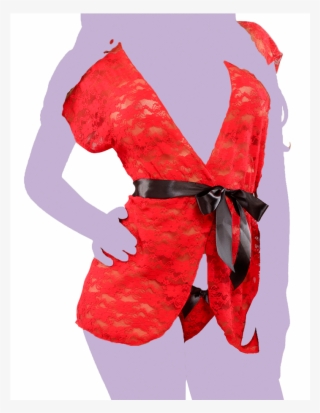 Floral Lace Wrap Set - Rojo Lencería De Encaje #8057193