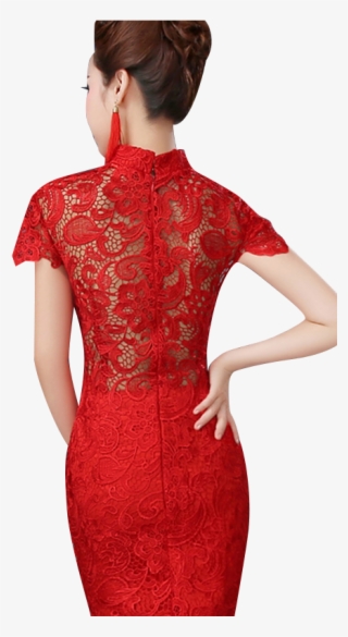 Bsjy-16288 Cap Sleeve Hollow Back Hollow Bottom Red - Cocktail Dress #8057259