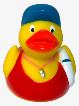 The Lifeguard Rubber Duck Has A Baseball Cap, Whistle, - Rubber Duck With Cap #8057941