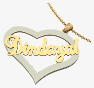 Fascinating Heart Encased Personalized Bling Name Necklace - Diamonds By The Yard Pendant #8058990