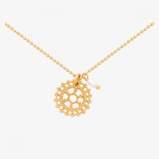 Necklace With Royal Rosette And Pearl - Necklace #8059319