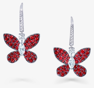 A Pair Of Graff Pavé Butterfly Drop Earrings Pave Set #8059808