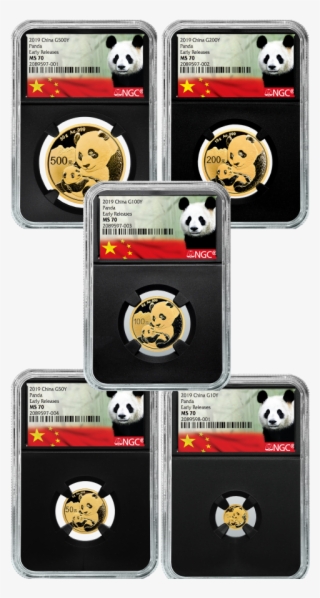 2019 5 Coin Mint State 70 China Gold Panda Set - Collectible Card Game #8064803