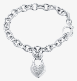 Kir Bdb880476-51b - Sterling Silver Diamond Heart Charm Bracelet #8065753