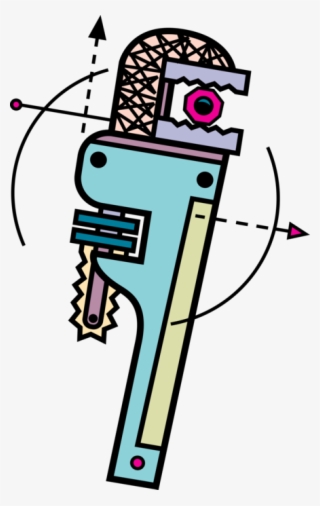Vector Illustration Of Monkey Wrench Pipe Wrench Or #8066230