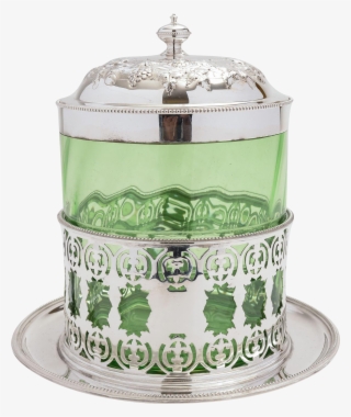 Victorian Glass & Silver Plated Biscuit/cookie Jar - Lighthouse #8068969