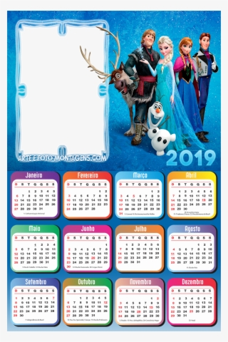 Calendário 2019 Frozen Filme - Calendario 2019 Frozen #8069653