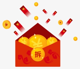 Red Envelope New Year Floating Paying Png And Vector #8070250