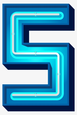 Number Five Blue Neon Png Clip Art Image - Blue Neon Png Letter #8070404