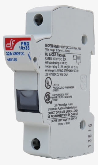 Single Pole Fuse Holder 1000v Dc - 1000v Fused Disconnect Switch #8076301