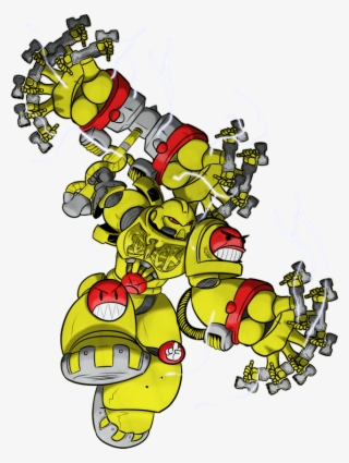 Warhammer 40,000 Cartoon Yellow Fictional Character - Angry Space Marine #8076694