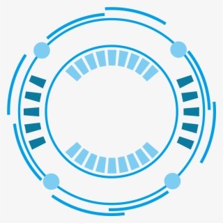 Borda De Tecnologia Azul Futurista Moldura Redonda - Express Delivery North Pole #8082816