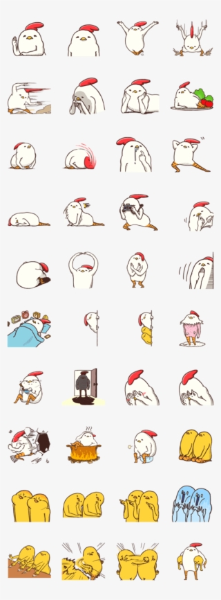 Nobe Tto Life Of Chicken And Chicks Chicken Tattoo, - キモ かわ Line スタンプ #8084234