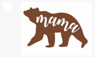 Mama Bear Vinyl Decal - Silhouette Baby Bear Clipart #8084575