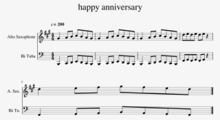 Happy Anniversary Sheet Music For Alto Saxophone, Tuba - Partituur Agios O Theos #8087257