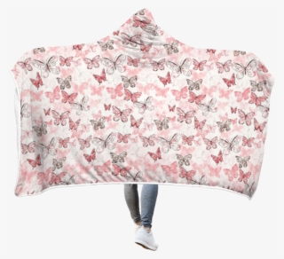 3d Butterfly Full-print Hooded Blanket - Green Design Paper Printable #8091639