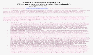 Ashta Lakshmi Stotra Ii - Document #8093680
