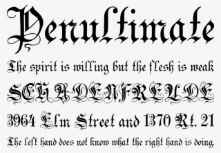 Zenda Font Phrases - Embossed Black Font #8095981