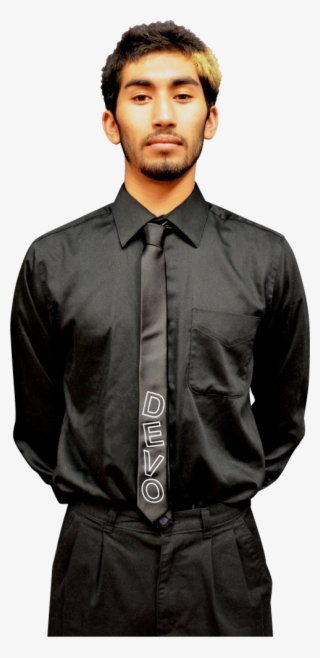 Devo Logo Black Tie - Leather Jacket #8098005