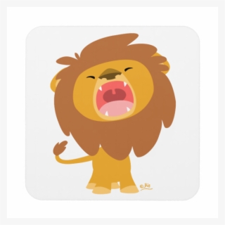 Cute Cartoon Roaring Lion Coasters - Cute Cartoon Lion Roar #8098812