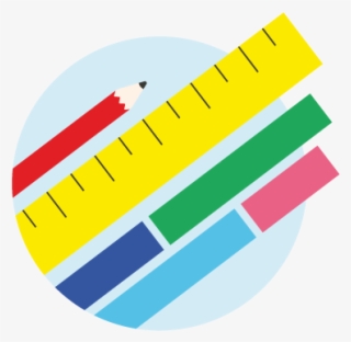 Pencil, Ruler And Fraction Bars - Graphic Design #8099430