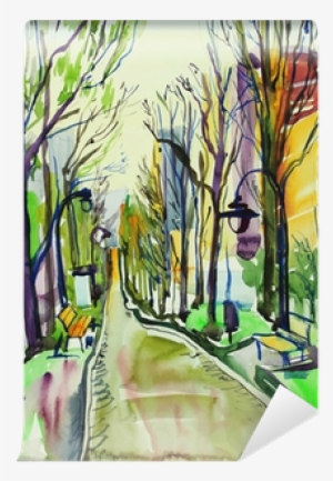 Forrest Drawing Watercolor - Watercolor Painting #810239