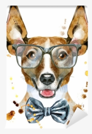 Watercolor Portrait Of Jack Russell Terrier With Bow-tie - Terrier #810766