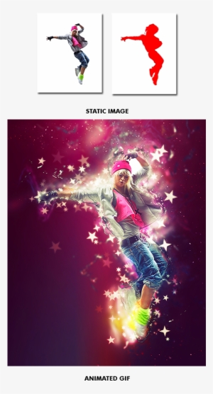 Gif Animated Stars Wave Photoshop Action - Adobe Photoshop #810825
